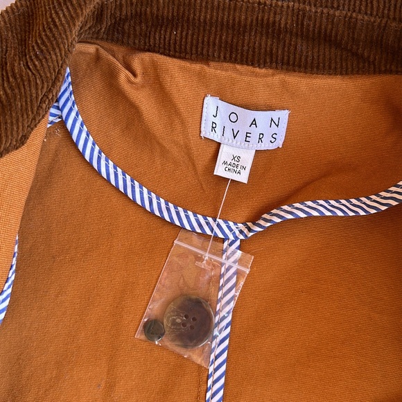 Joan Rivers Corduroy Trim Field Jacket Ginger Brown Utility Coat Size M - Picture 11 of 14
